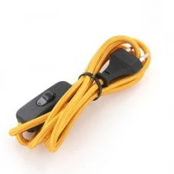 CHACON Cordon Textile Avec Interrupteur 2m - Dorée -CHACON Soldes 15485209 5