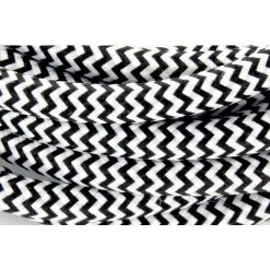 CHACON Cordon Textile Bicolore Avec Interrupteur 2m - Blanc/Noir -CHACON Soldes 15485211 4