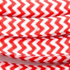CHACON Cordon Textile Bicolore Avec Interrupteur 2m - Rouge/Blanc