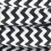 CHACON Câble Textile Soie Zigzag - 3m - Noir/Blanc