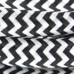 CHACON Câble Textile Soie Zigzag - 3m - Noir/Blanc