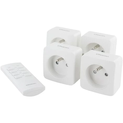 CHACON Set De 4 Minis Prises On/Off Et Télécommande 4 CHACON Set De 4 Minis Prises On/Off Et Télécommande – Image 2