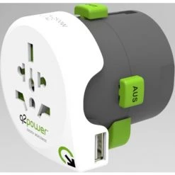 CHACON Adaptateur De Voyage - Prise + USB (World To Europe)