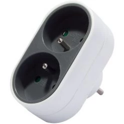 CHACON Domino Design 2 X 16A - Gris/Blanc -CHACON Soldes 16802940 2