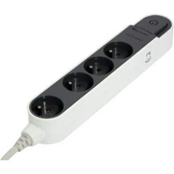 CHACON Bloc Design Parafoudre Avec Interrupteur 4 X 16A - 1,5 M - Gris Foncé