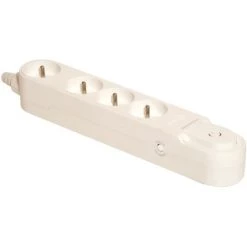 CHACON Bloc Design Parafoudre 4x16A Avec Interrupteur - 1,5m - Blanc