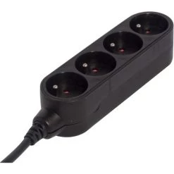 CHACON Bloc Multiprise Design Noir - 4 X 16A - 1,5m