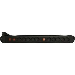 CHACON Bloc Multiprise Noir Avec 2 Interrupteurs - 10 X 16 A - 1,5m