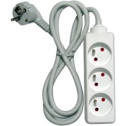 CHACON Bloc Multiprise Blanc - 3 X 16 A - 1,5m