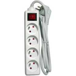 CHACON Bloc Multiprise Avec Interrupteur - 3m - Blanc