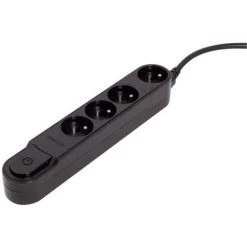 CHACON Bloc Multiprise Design Noir Avec Interrupteur - 4 X 16A - 1,5 M -CHACON Soldes 16803004 3