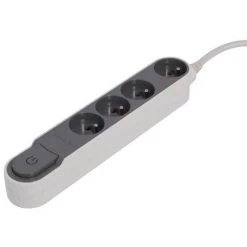 CHACON Bloc Multiprise Design Gris/Blanc Avec Interrupteur - 4 X 16A - 3 M -CHACON Soldes 16803005 3