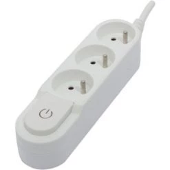 CHACON Soldes 27 CHACON Bloc Design 3x16A Avec Interrupteur Et Fiche Plate - 1,5m - Blanc