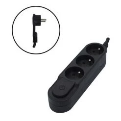 CHACON Bloc Design 3x16A Avec Interrupteur Et Fiche Plate - 1,5 M - Noir -CHACON Soldes 16803018 4