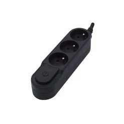 CHACON Bloc Design 3x16A Avec Interrupteur - 3 M - Noir -CHACON Soldes 16803020 3