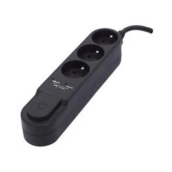 CHACON Bloc Design 3x16A Avec Interrupteur + 2 USB - 1,5m - Noir 7 CHACON Bloc Design 3x16A Avec Interrupteur + 2 USB - 1,5m - Noir -CHACON Soldes 16803050 3