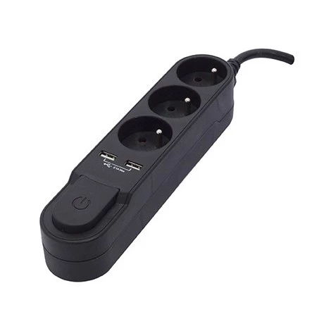 CHACON Bloc Design 3x16A Avec Interrupteur + 2 USB - 1,5m - Noir 5 CHACON Bloc Design 3x16A Avec Interrupteur + 2 USB - 1,5m - Noir – Image 3