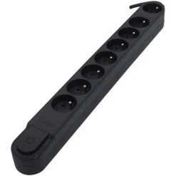 CHACON Bloc Design 8x16A Avec Interrupteur - 3m - Noir