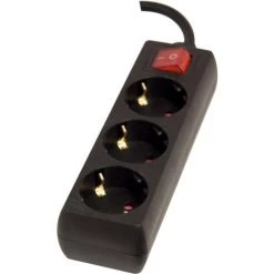 CHACON Bloc Multiprise Avec Interrupteur 3 X 16A - 1,5 M - Noir (SCH)