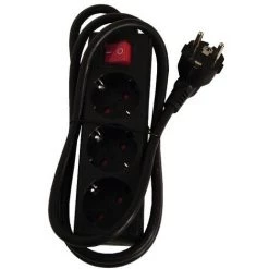CHACON Bloc Multiprise Avec Interrupteur 3 X 16A - 1,5 M - Noir (SCH) -CHACON Soldes 16803075 3