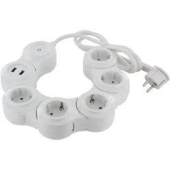 CHACON Multiprise Snake 5x16A + 2x USB - 1,5m - Blanc (SCH) -CHACON Soldes 16803093 2
