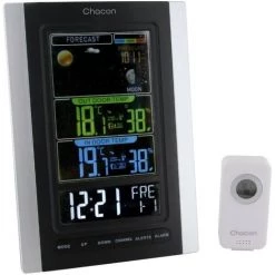 CHACON Station Météo Avec Baromètre Et Senseur Extérieur Sans Fil