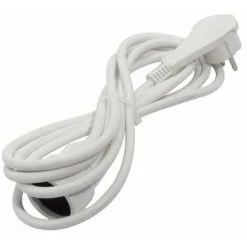 CHACON Prolongateur HO5VVF 3 X 1,5 Mm²- 3 M - Avec Fiche Plate - Blanc