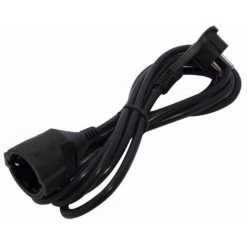 CHACON Prolongateur HO5VVF 3 X 1,5 Mm²- 3 M - Avec Fiche Plate - Noir