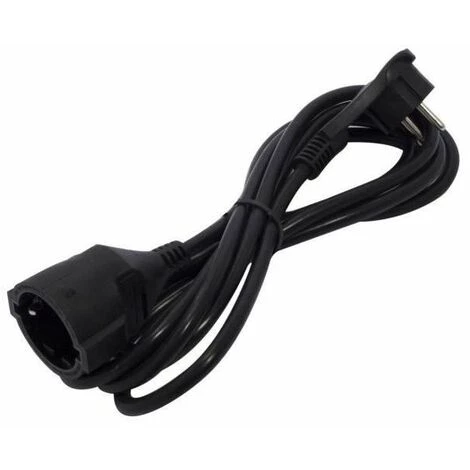 CHACON Prolongateur HO5VVF 3 X 1,5 Mm²- 3 M - Avec Fiche Plate - Noir 3 CHACON Prolongateur HO5VVF 3 X 1,5 Mm²- 3 M - Avec Fiche Plate - Noir