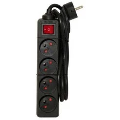 CHACON Bloc Multiprise Avec Interrupteur 4 Prises 16A 1,5m Noir
