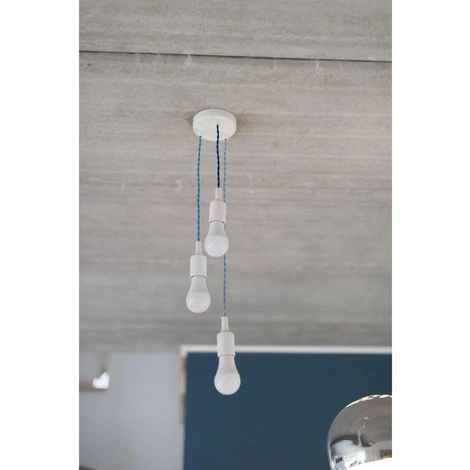 CHACON Câble Textile Soie Torsadé - 3m - Bleu 5 CHACON Câble Textile Soie Torsadé - 3m - Bleu – Image 3