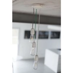 CHACON Câble Textile Coton Torsadé - 3m - Vert/Gris -CHACON Soldes 27119555 4