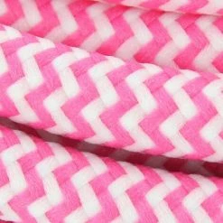 CHACON Câble Textile Soie Zigzag - 3m - Fuchsia/Blanc