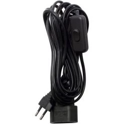 Rallonge Chacon H03VVH2F 2x0,75mm² 2,5A + Interrupteur Noir 4m