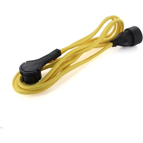 Rallonge À Fiche Plate MyChacon Câble Textile 5m Doré 3 Rallonge À Fiche Plate MyChacon Câble Textile 5m Doré