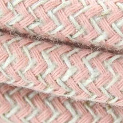 CHACON Câble Textile Coton Zigzag Vieux Rose Et Lin Naturel - 3m