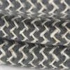 CHACON Câble Textile Coton Zigzag Anthracite Et Lin Naturel - 3m -CHACON Soldes 36870708 1