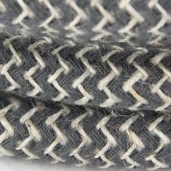 CHACON Câble Textile Coton Zigzag Anthracite Et Lin Naturel - 3m