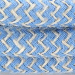 CHACON Câble Textile Coton Zigzag Bleu Steward Et Lin Naturel - 3m