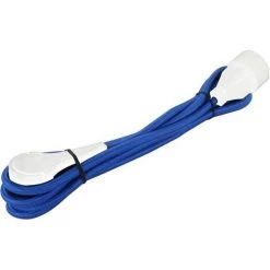 CHACON Rallonge Textile Bleu - Avec Fiche Plate Blanche - 3m