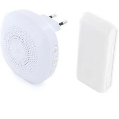 Kit Sonnette Chacon Design Sans Fil Et Sans Pile Blanc 100m