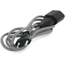 CHACON Rallonge Textile Noire/blanche Avec Fiche Noir - 1,5M