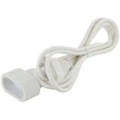 CHACON Rallonge Textile Blanche Avec Fiche Blanche - 1,5M