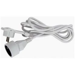 CHACON Rallonge électrique 3m Avec Fiche Plate Blanc