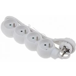 Chacon - Prise Mult.blanc+cordon 4 X 16 A. 1m -