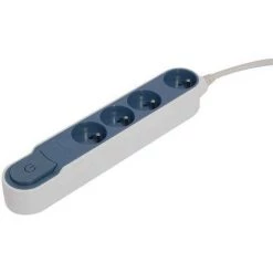 CHACON Bloc Multiprise Design Blanc / Bleu Avec Interrupteur - 4 X 16A - 1,5 M -CHACON Soldes 70187299 3